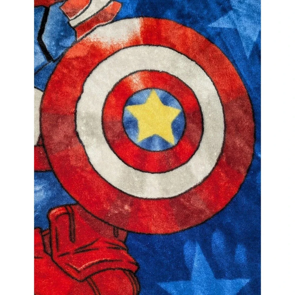 Doraemon Captain America Fleece Blanket Throw Marvel Crossover Japan Anime
